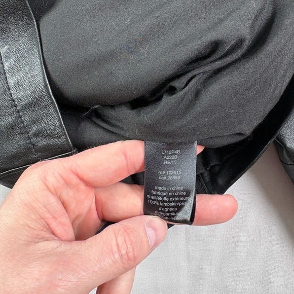 John Varvatos Lamb Skin Leather Jacket Mens Medium Black Full Zip Biker - Picture 8 of 11